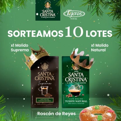 ¡SORTEAMOS 10 LOTES COMPUESTOS POR 3 PAQUETES DE CAFÉS STA CRISTINA + 1 ROSCÓN DE REYES!